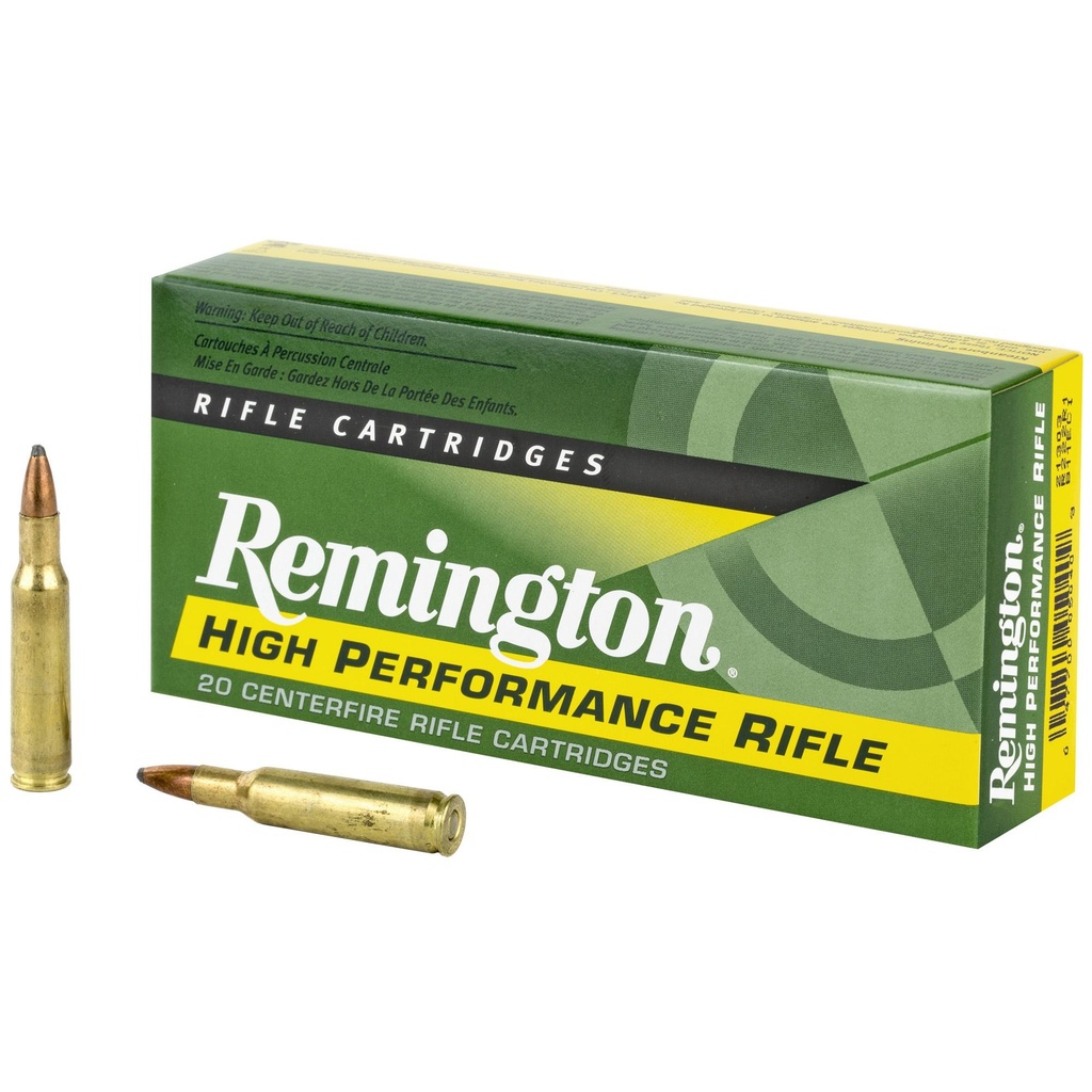 Remington High Performance 222REM 50 Grain Pointed Soft Point 20 Round Box 