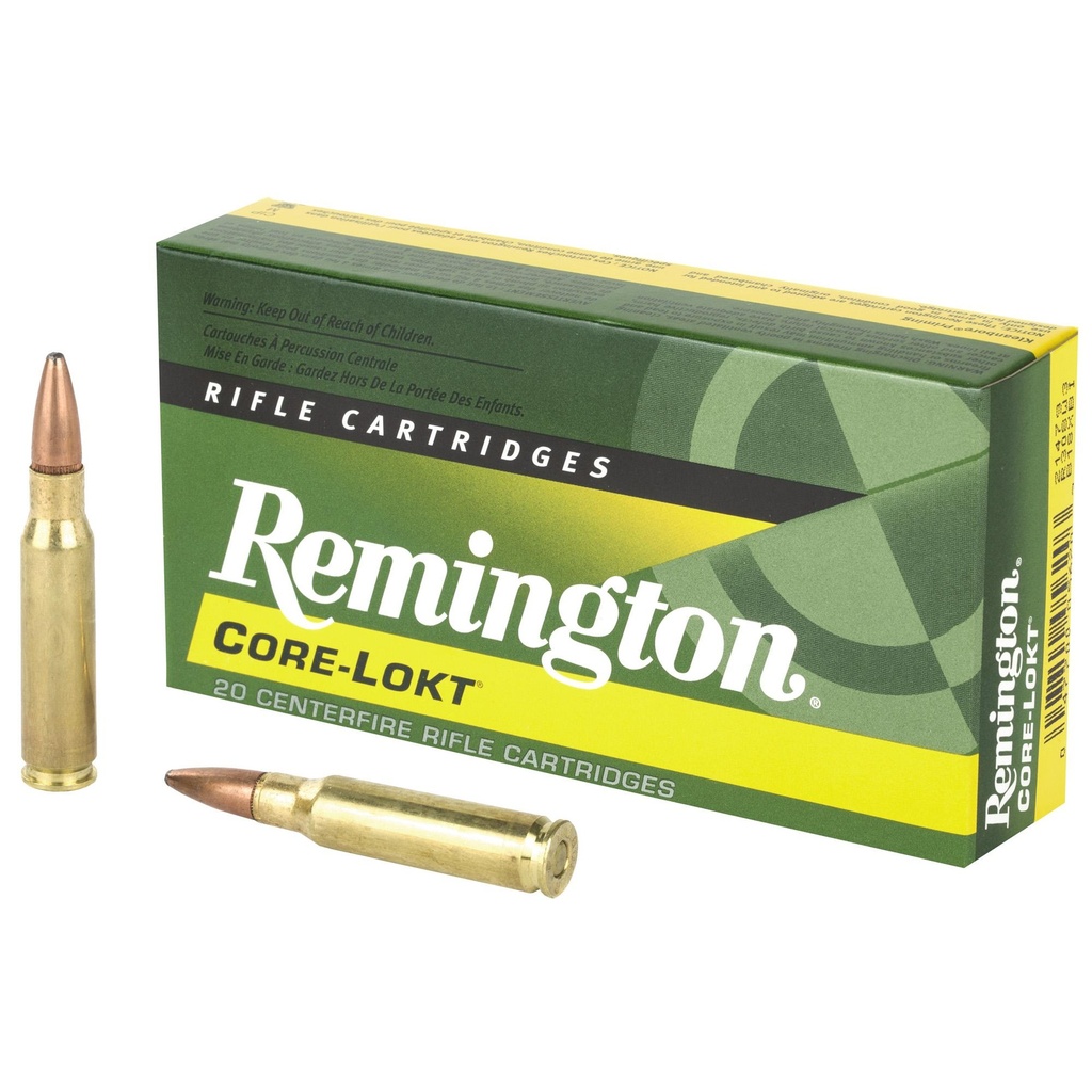 Remington Core Lokt 308 Winchester 180 Grain Pointed Soft Point 20 Round Box 