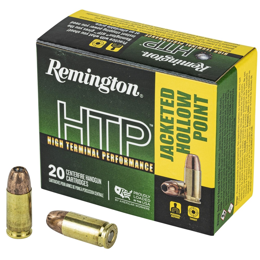 Remington High Terminal Performance 9MM +P 115 Grain Jacketed Hollow Point 20 Round Box 