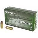 Remington Subsonic 45 ACP 230 Grain Flat Nose Enclosed Bullet 50 Round Box 