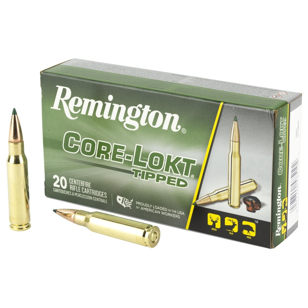 Remington CORE-LOKT TIPPED 308 Winchester 180 Grain Polymer Tip 20 Round Box 