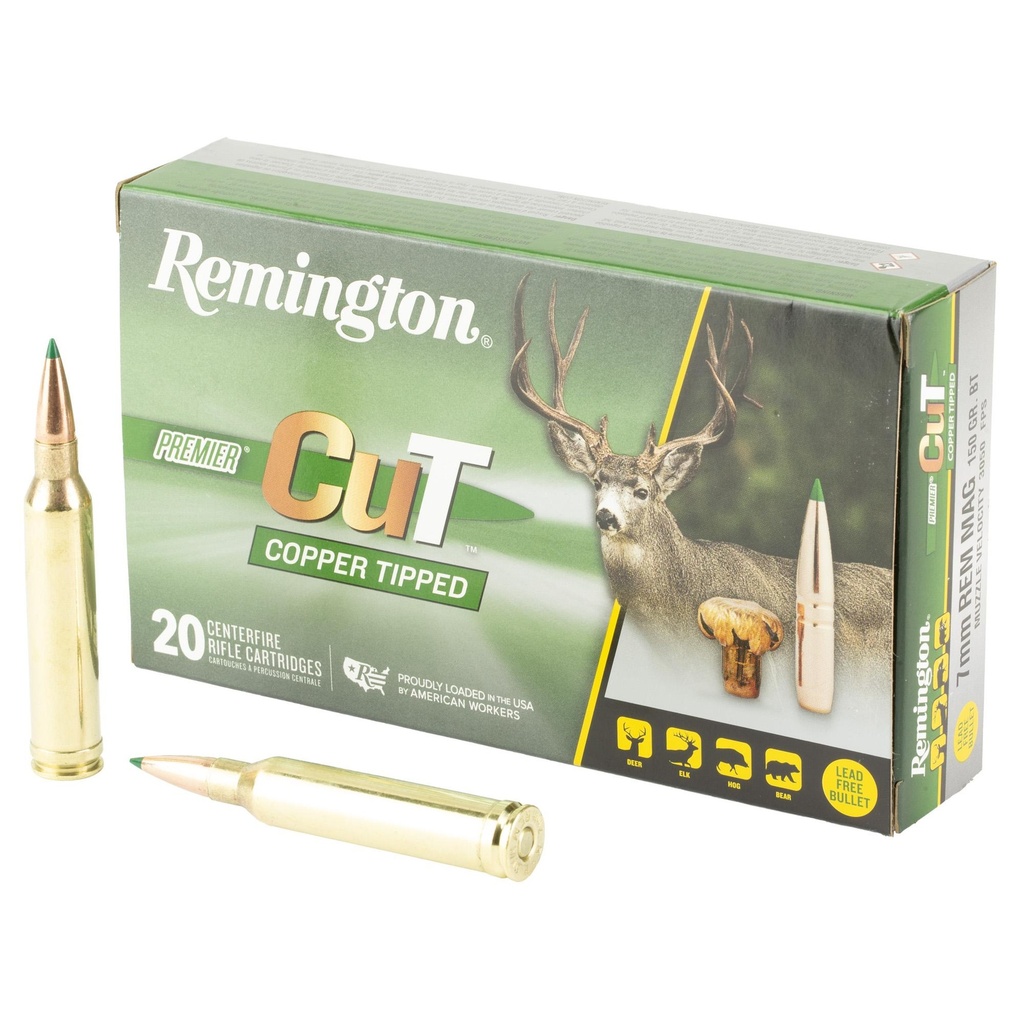 Remington Premier CuT 7MM Remington 150 Grain Copper Tipped 20 Round Box 