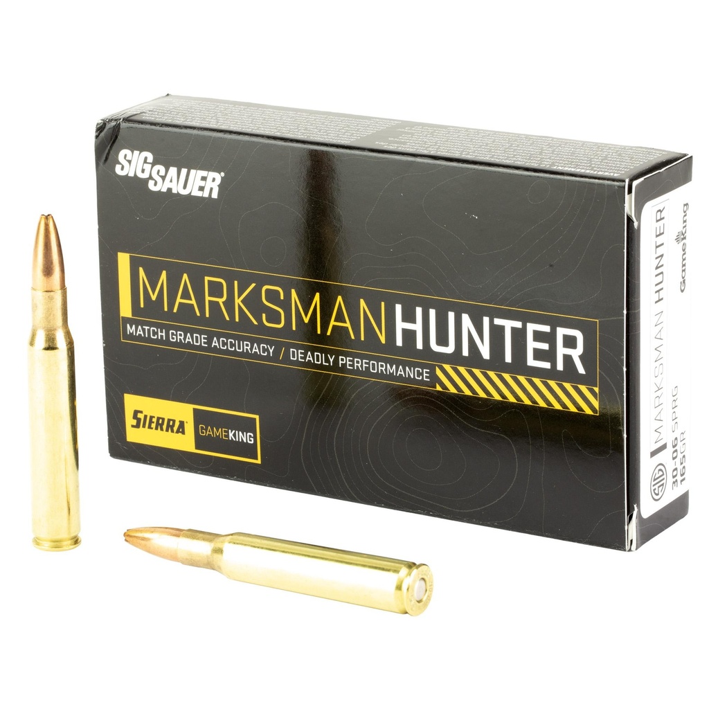 Sig Sauer Marksman Hunter 30-06 Springfield 165 Grain Gameking Boat Tail Hollow Point 20 Round Box 