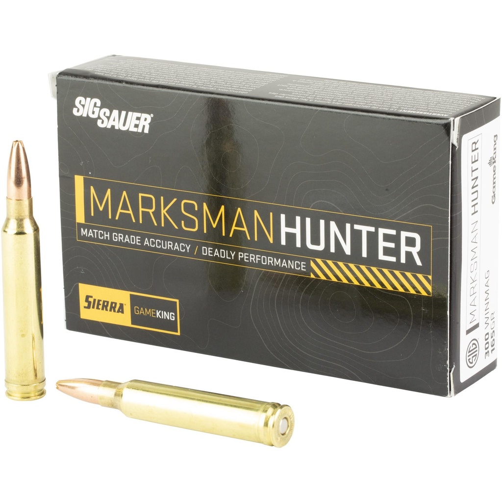 Sig Sauer Marksman Hunter 300 Winchester Magnum 165 Grain Gameking Boat Tail Hollow Point 20 Round Box 