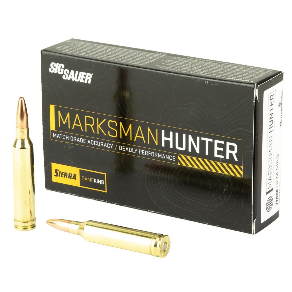 Sig Sauer Marksman Hunter 7MM Remington Magnum 160 Grain Gameking Boat Tail Hollow Point 20 Round Box 