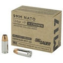Sig Sauer V-Crown 9MM 124 Grain Jacketed Hollow Point Defense 20 Round Box 