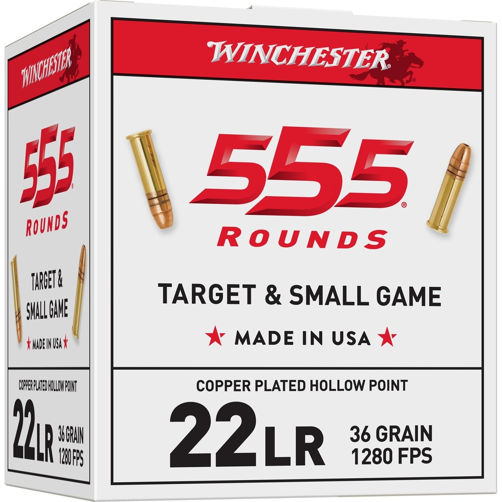 Winchester Ammunition Rimfire 22LR 36 Grain Hollow Point 555 Round Brick 