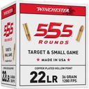 Winchester Ammunition Rimfire 22LR 36 Grain Hollow Point 555 Round Brick 