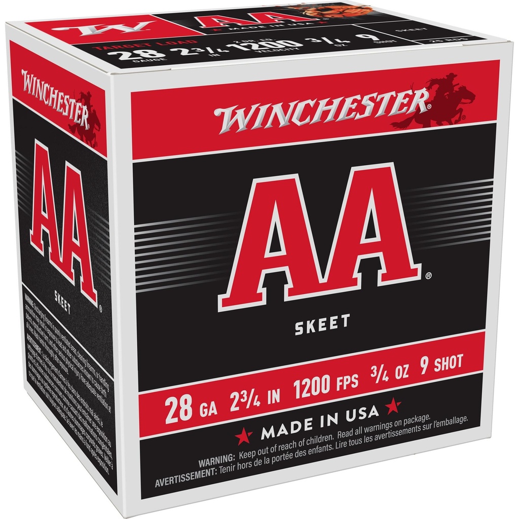 Winchester Ammunition AA Target Load 28 Gauge 2.75 #9.75 oz Shotshell 25 Round Box 