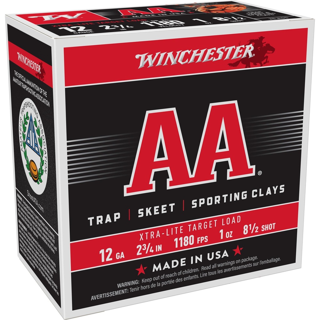 Winchester Ammunition AA Xtra-Light 12 Gauge 2.75 #8 1 oz Shotshell 25 Round Box 