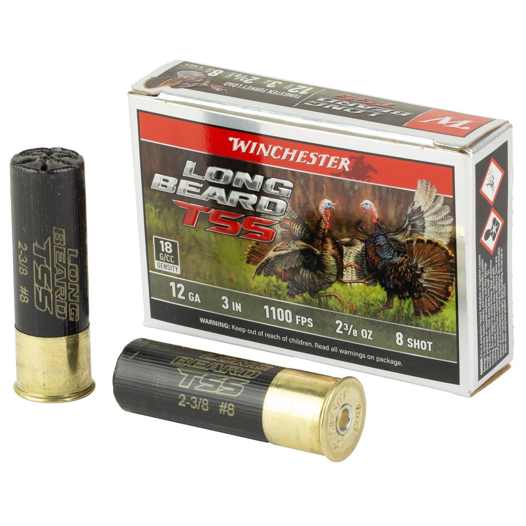 Winchester Ammunition Long Beard TSS 12 Gauge 3 #8 Shotshell 5 Round Box 