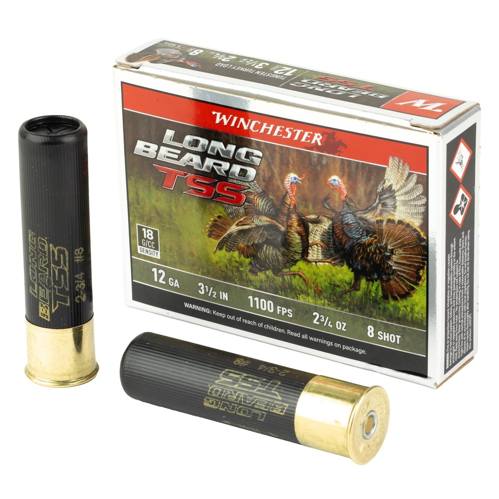 Winchester Ammunition Long Beard TSS 12 Gauge 3.5 #8 Shotshell 5 Round Box 
