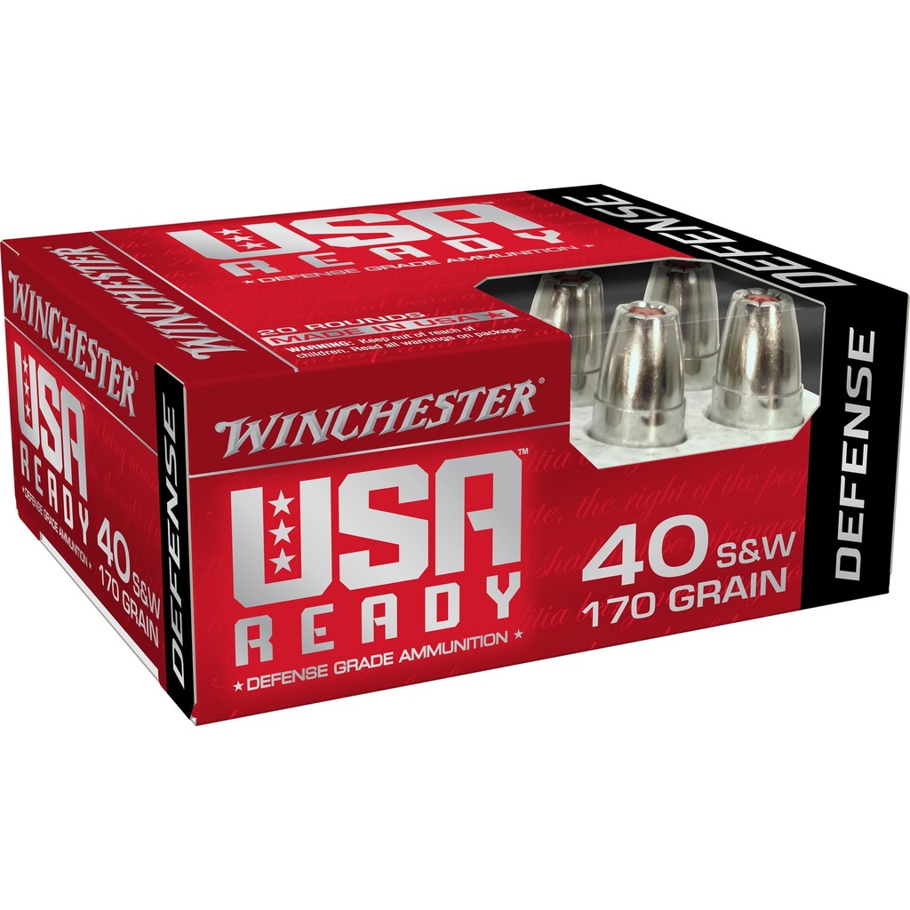 Winchester Ammunition USA Ready 40 S&W 155Gr Hex-Vent Hollow Point 20 Round Box 