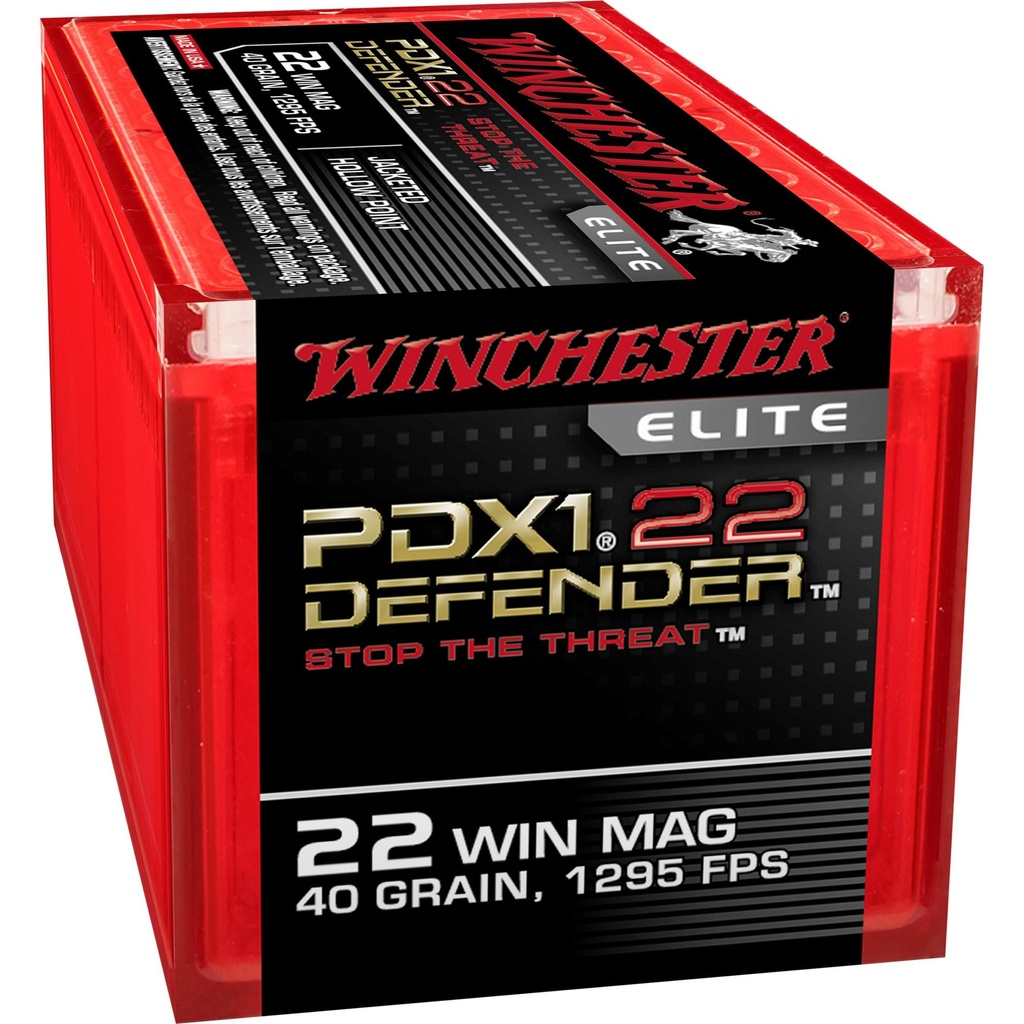 Winchester Ammunition Defender Supreme Elite 22WMR 40 Grain PDX1 Jacketed Hollow Point 50 Round Box 