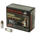 Winchester Ammunition Defender Supreme Elite 380ACP 95 Grain Bonded Jacketed Hollow Point PDX1 20 Round Box 