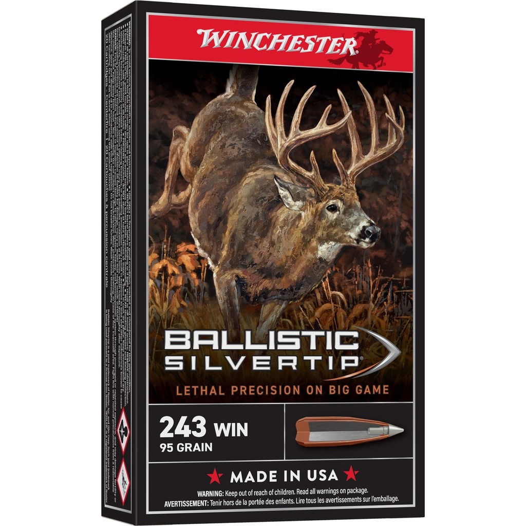 Winchester Ammunition Supreme 243WIN 95 Grain Supreme Ballistic Silvertip 20 Round Box 