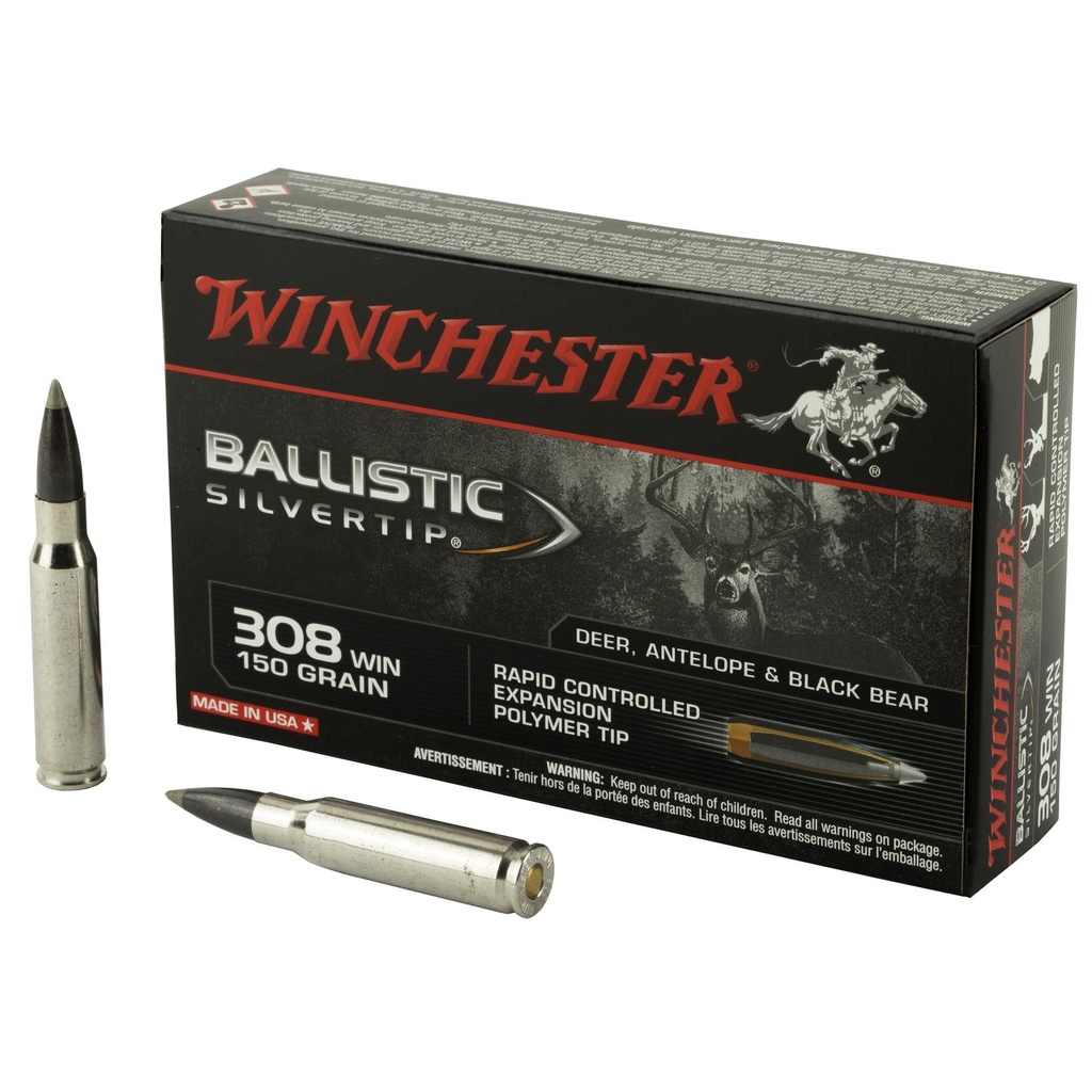 Winchester Ammunition Ballistic Silvertip 308WIN 150 Grain 20 Round Box 