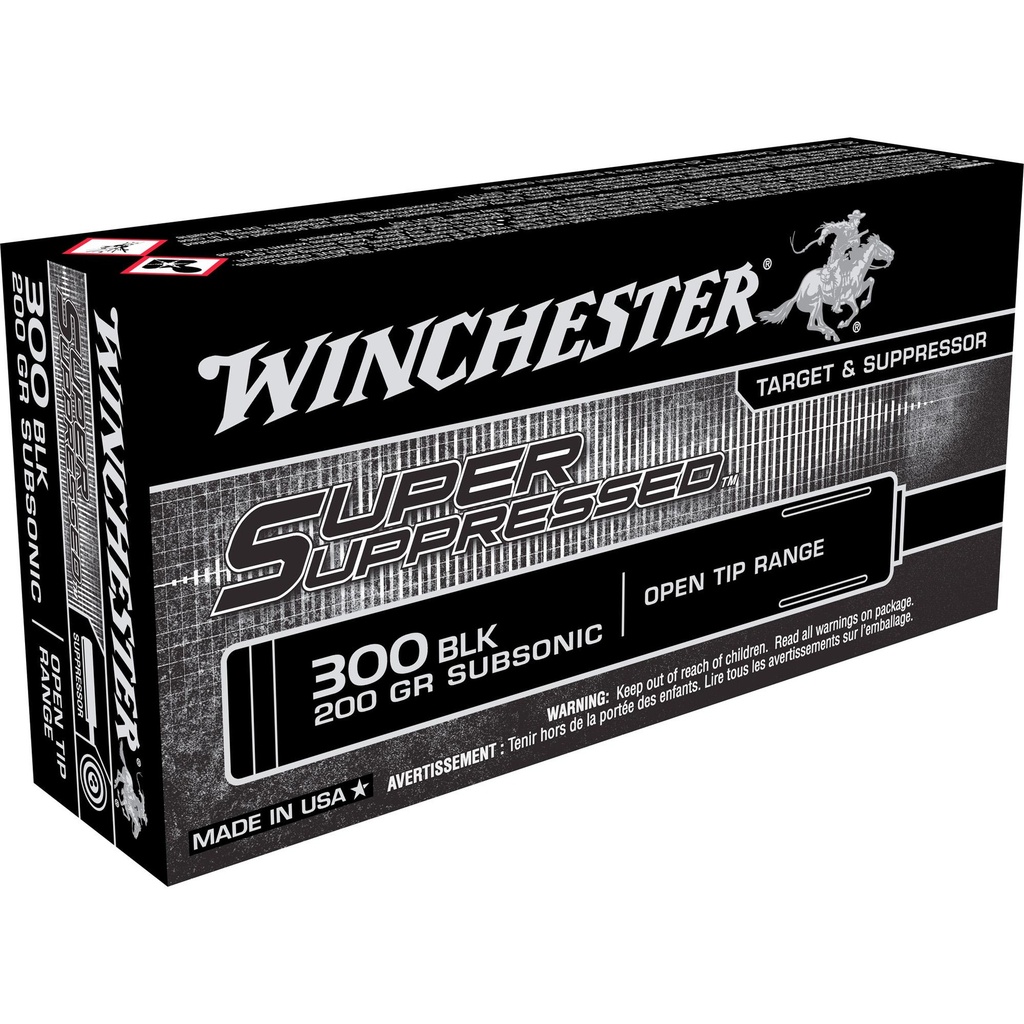 Winchester Ammunition Super Suppressed 300 Blackout 200 Grain Open Tip 20 Round Box 