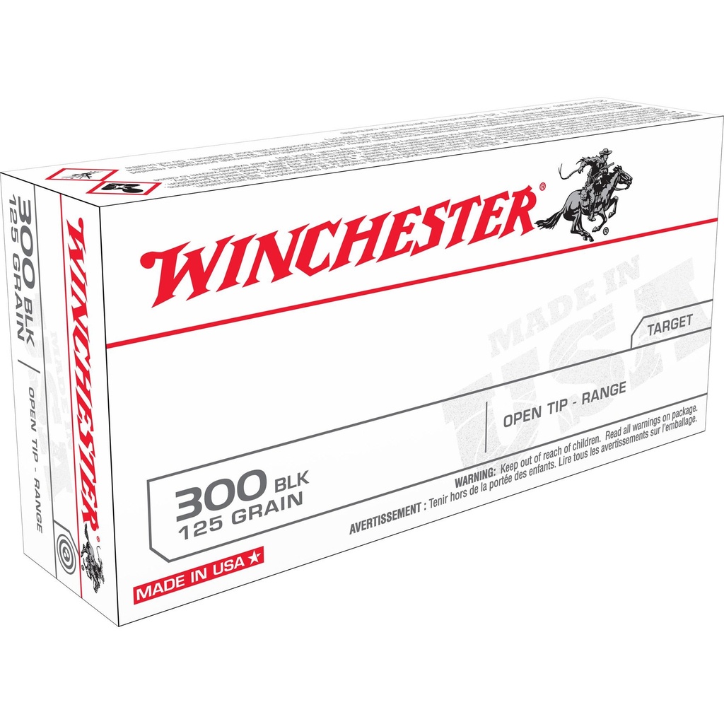 Winchester Ammunition USA 300 Blackout 125 Grain Open Tip 20 Round Box 