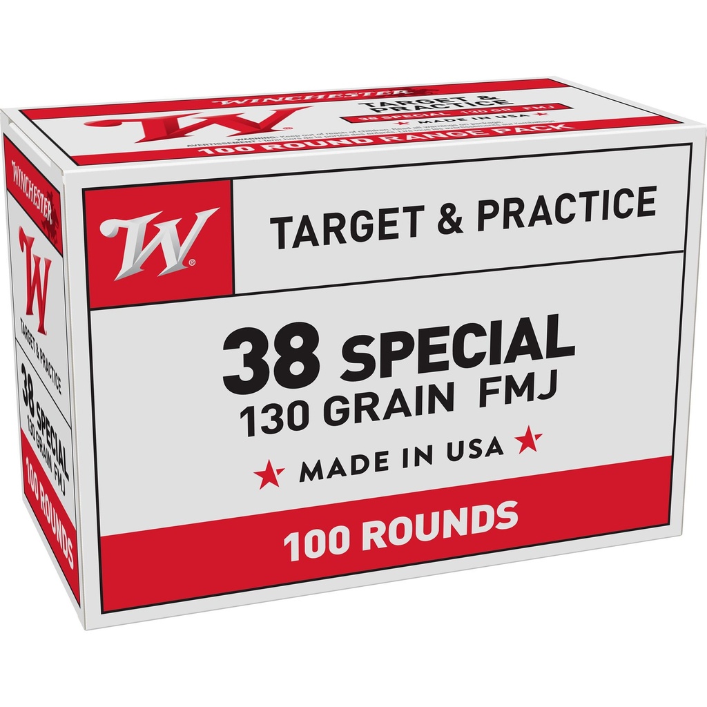 Winchester TARGET 38 Special 130 Gr FMJ 100/BX