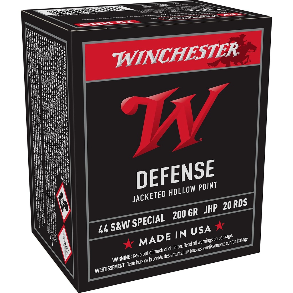 Winchester Ammunition USA WHITE BOX 44 Special 200 Grain Jacketed Hollow Point Bullet 20 Round Box 