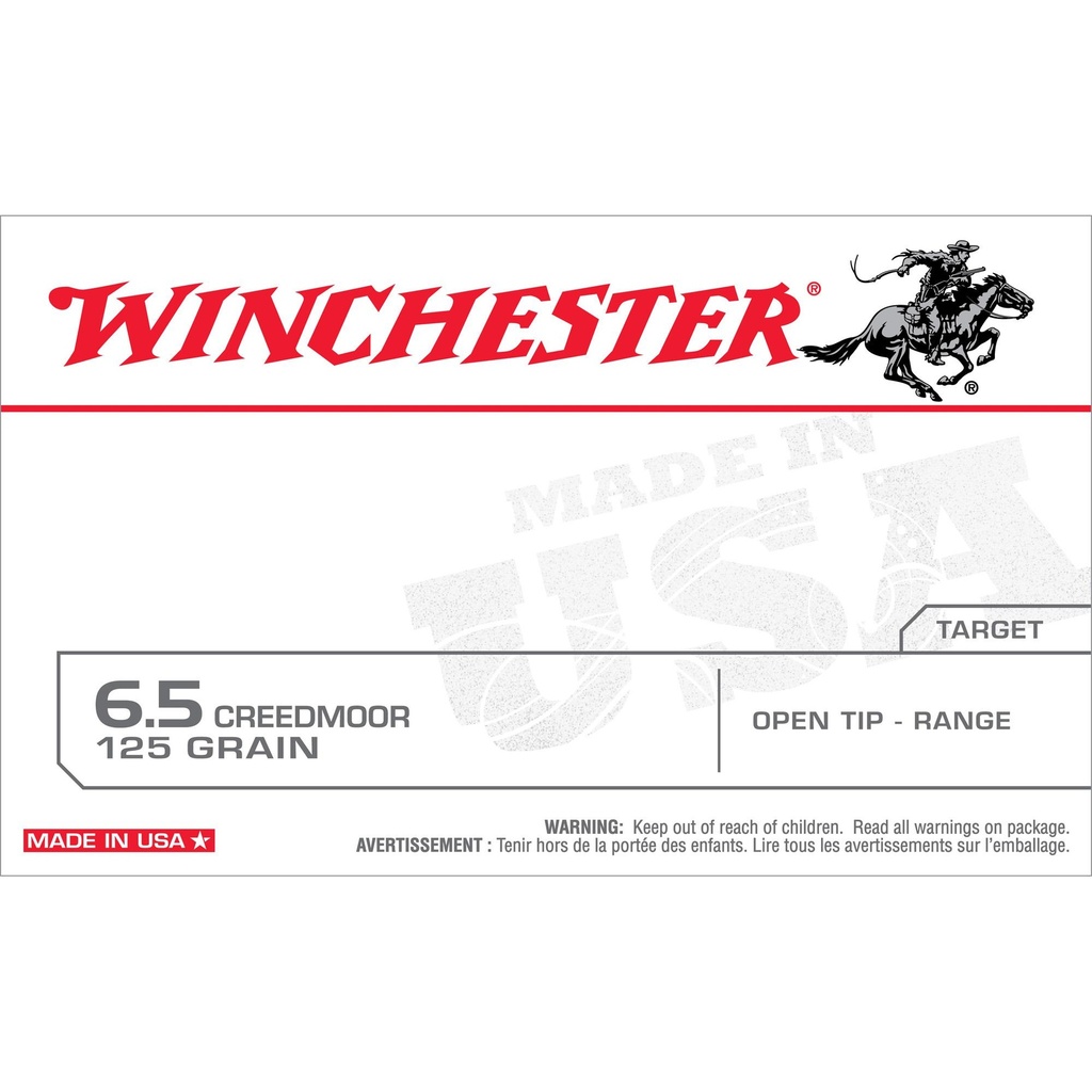 Winchester Ammunition USA 6.5 Creedmoor 125 Grain Jacketed Hollow Point 20 Round Box 
