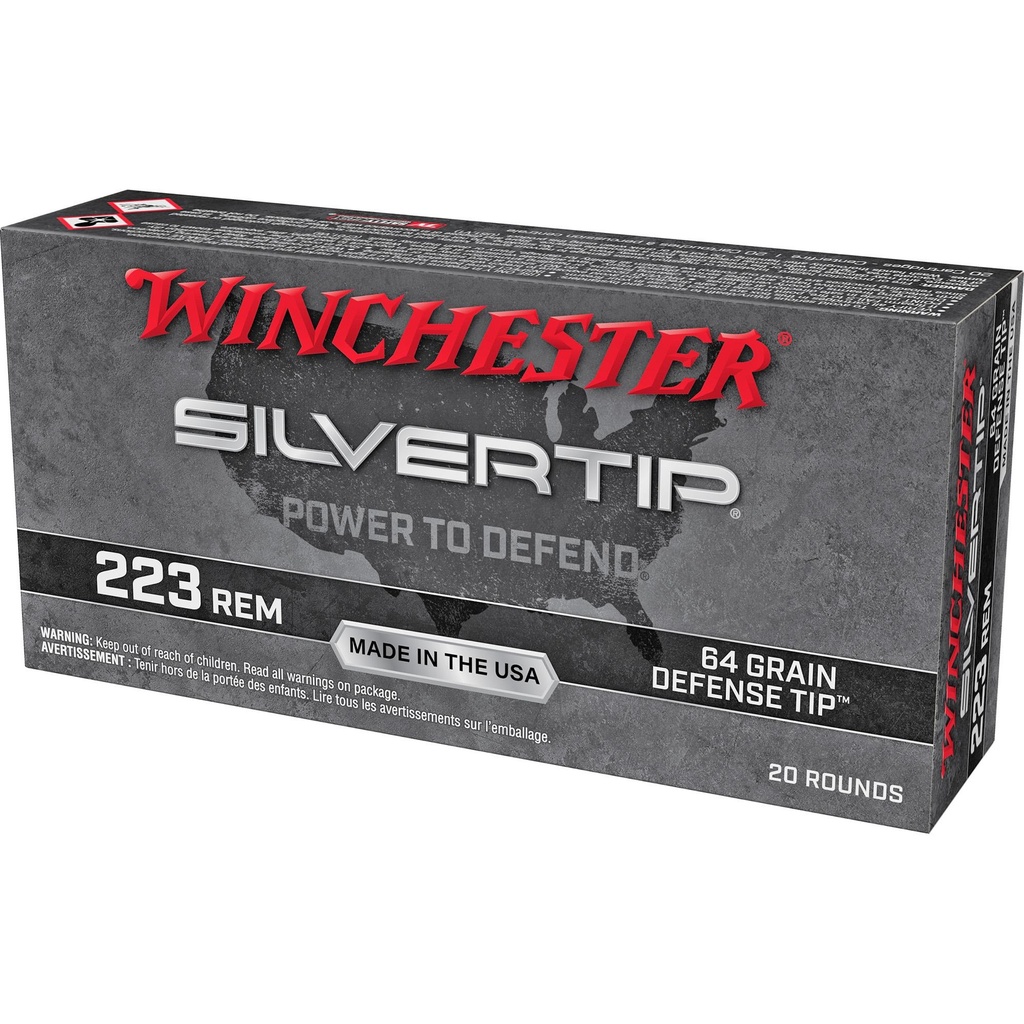Winchester Ammunition Silvertip 223 Remington 64 Grain Polymer Tip 20 Round Box 
