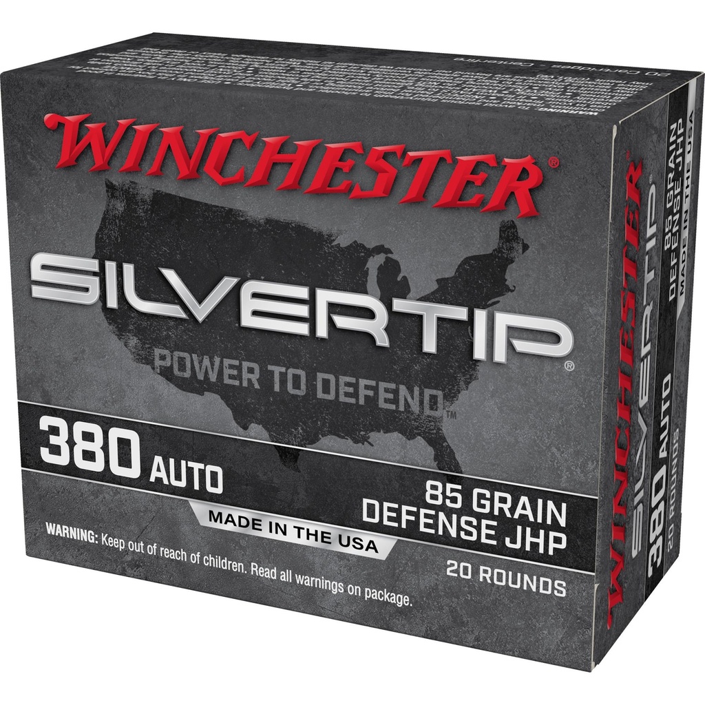 Winchester Ammunition Slivertip 380 ACP 85 Grain Jacketed Hollow Point 20 Round Box 