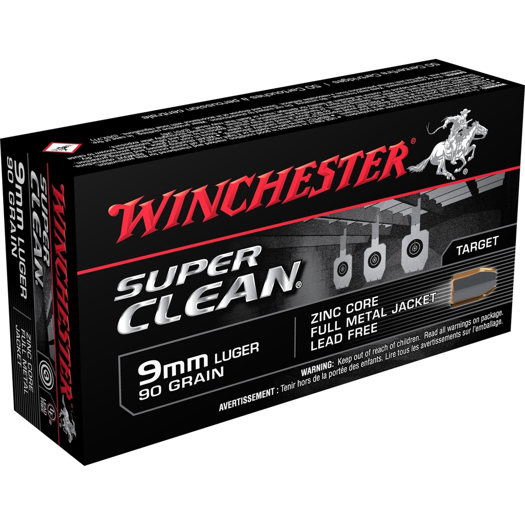 Winchester Ammunition Spr Cln 9MM 90Gr Full Metal Jacket 50 Round Box 