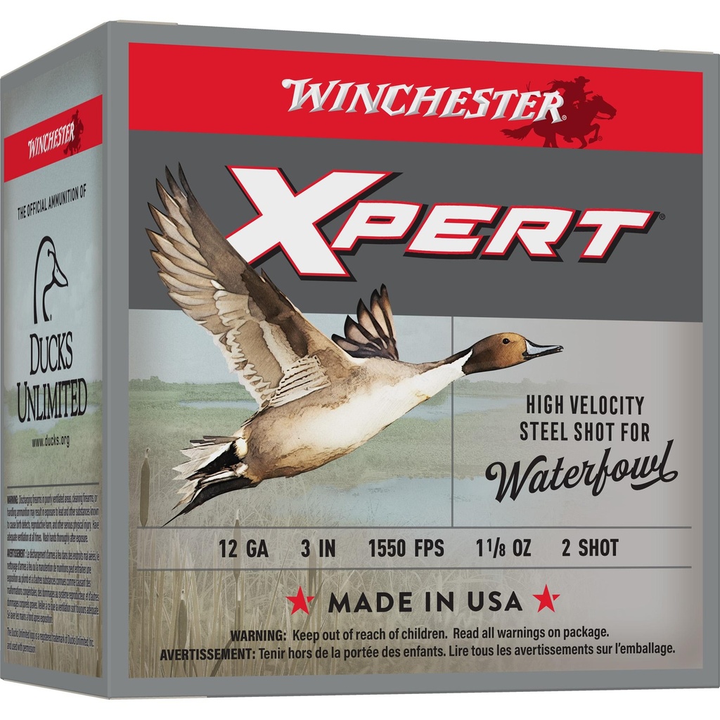 Winchester Ammunition Xpert HI-Velocity Steel 12 Gauge 2.75" #4 1.06 oz. Steel Shot Lead Free 25 Round Box 