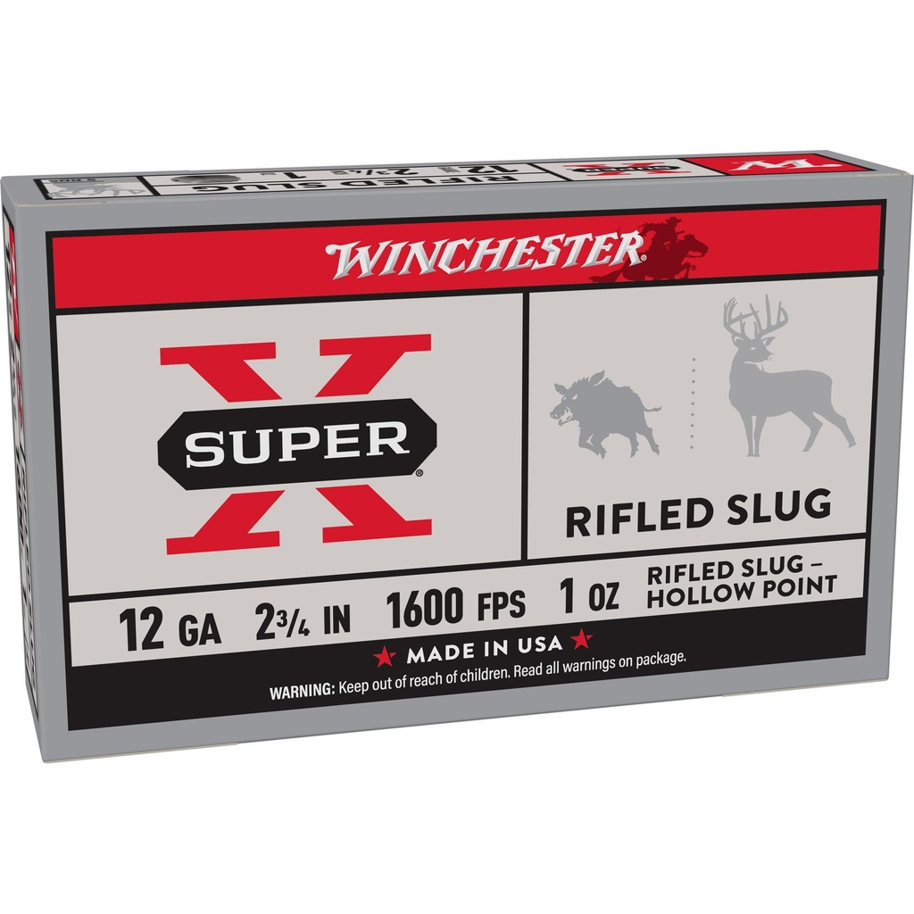 Winchester Ammunition Super-X 12 Gauge 2.75" 1oz. Slug 5 Round Box 
