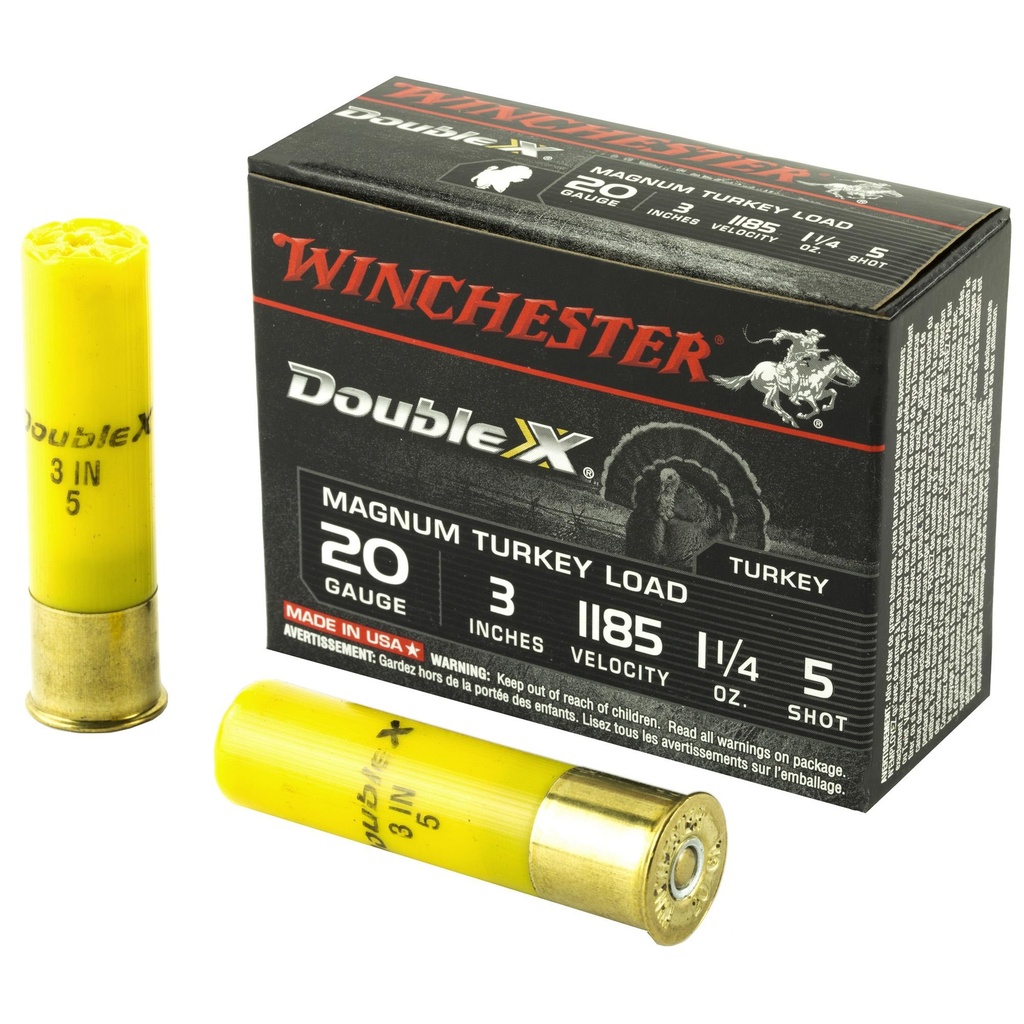 Winchester Ammunition Double X Magnum Turkey 20 Gauge 3" #5 1.25oz. Shotshell 10 Round Box 