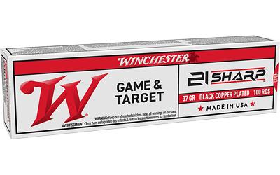 Winchester Ammunition Game & Target 21 SHARP 37 Grain Black Oxide Copper Plated Bullet 100 Round Box 