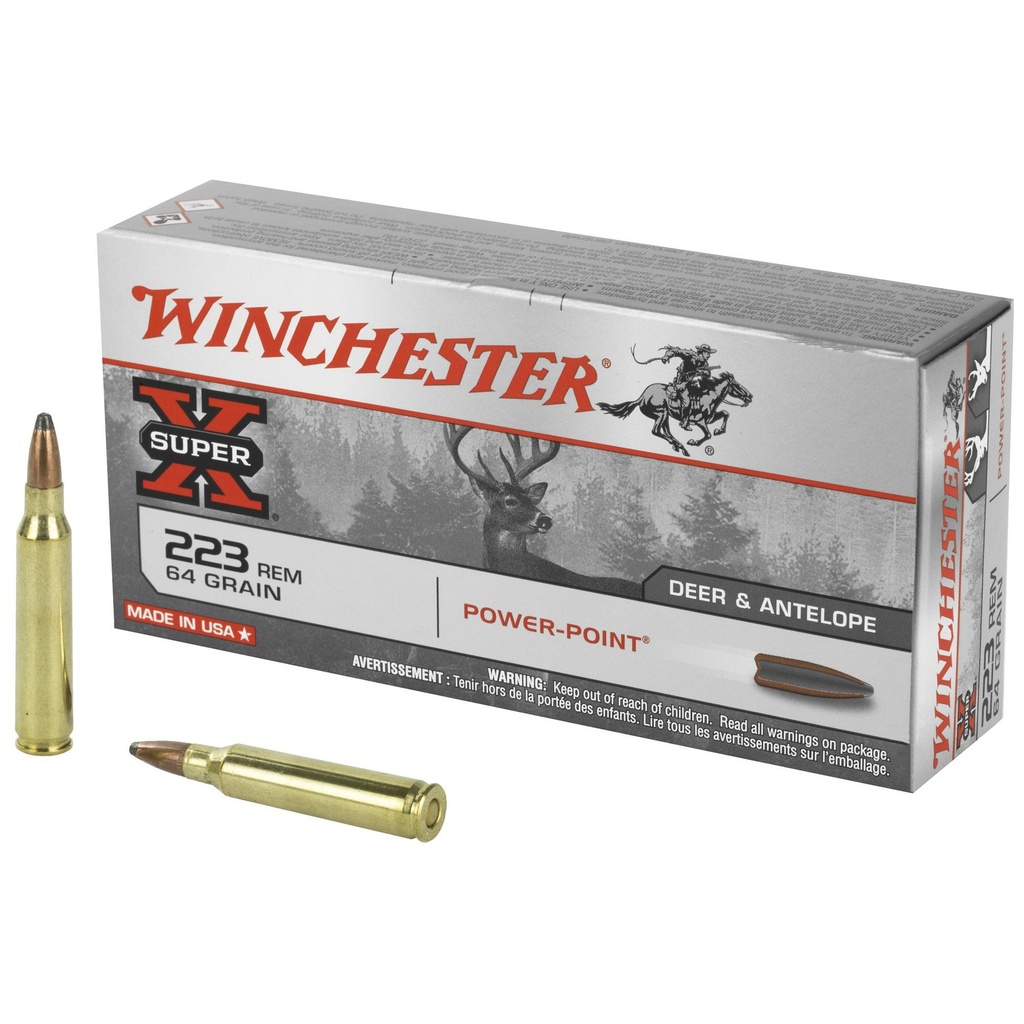 Winchester Ammunition Super-X 223REM 64 Grain Power Point 20 Round Box 