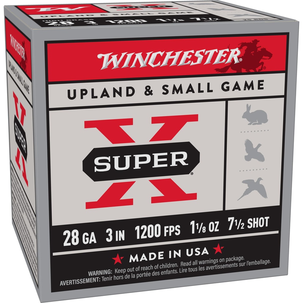 Winchester Ammunition Super-X 28 Gauge 3" #7.5 1-1/8 oz Shotshell 25 Round Box 