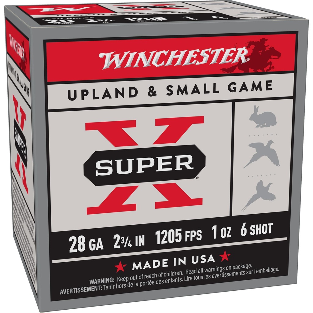 Winchester Ammunition SUPER X 28 Gauge 2.75" 1 Oz #6 Steel Shot 25 Round Box 