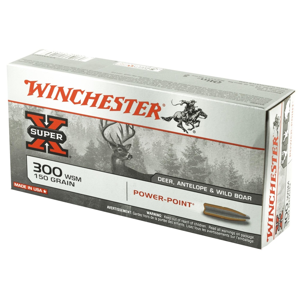 Winchester Ammunition Super-X 300 WSM 180 Grain Power Point 20 Round Box 