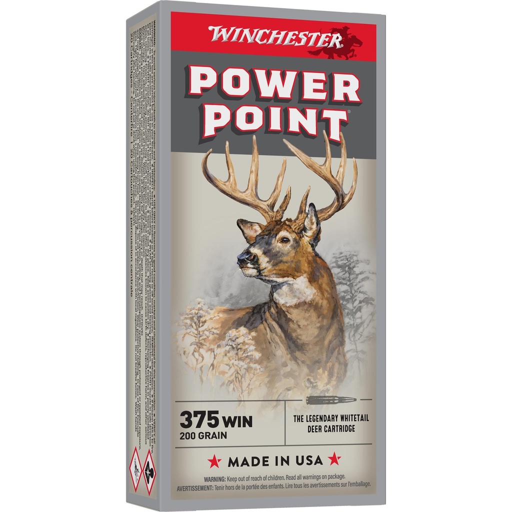 Winchester Ammunition Super-X 375WIN 200 Grain Power Point 20 Round Box 