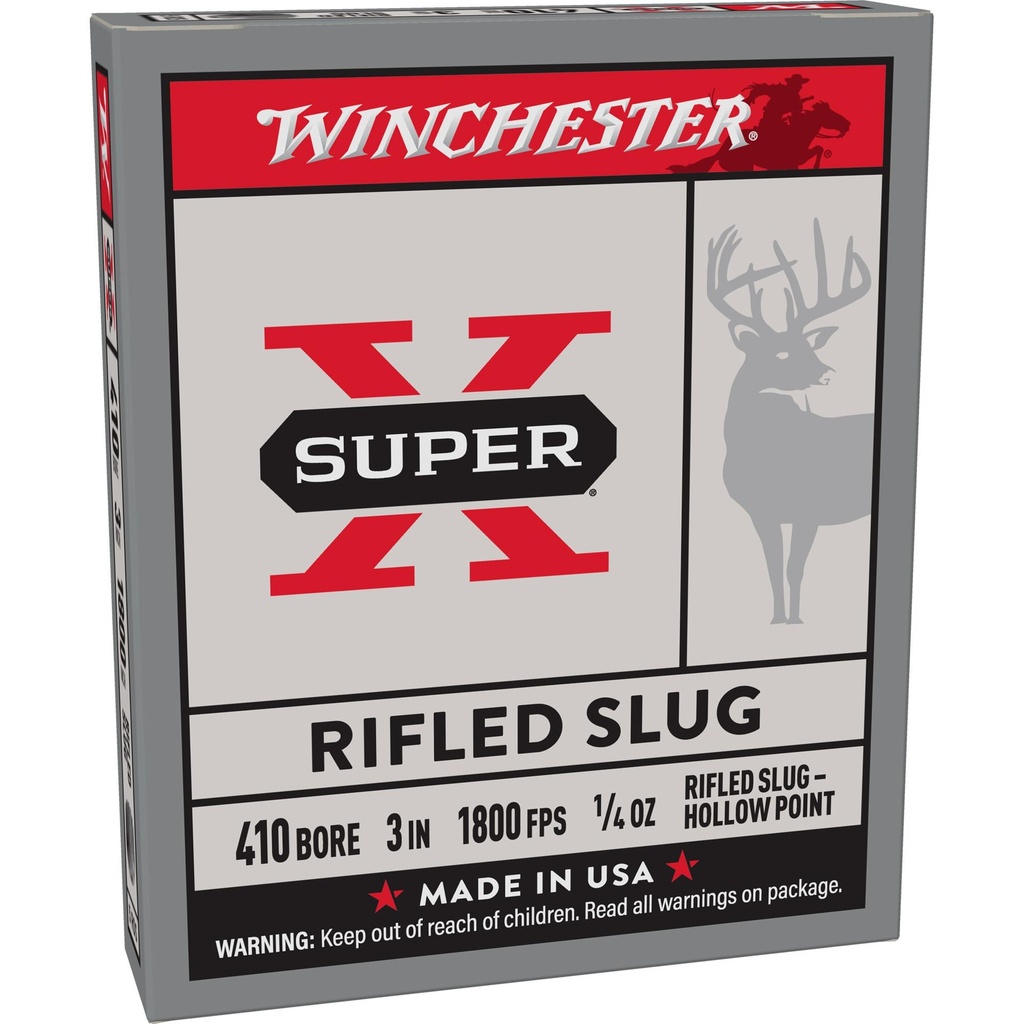 Winchester Ammunition Super-X 410 Gauge 3" 0.25 oz. Slug 5 Round Box 
