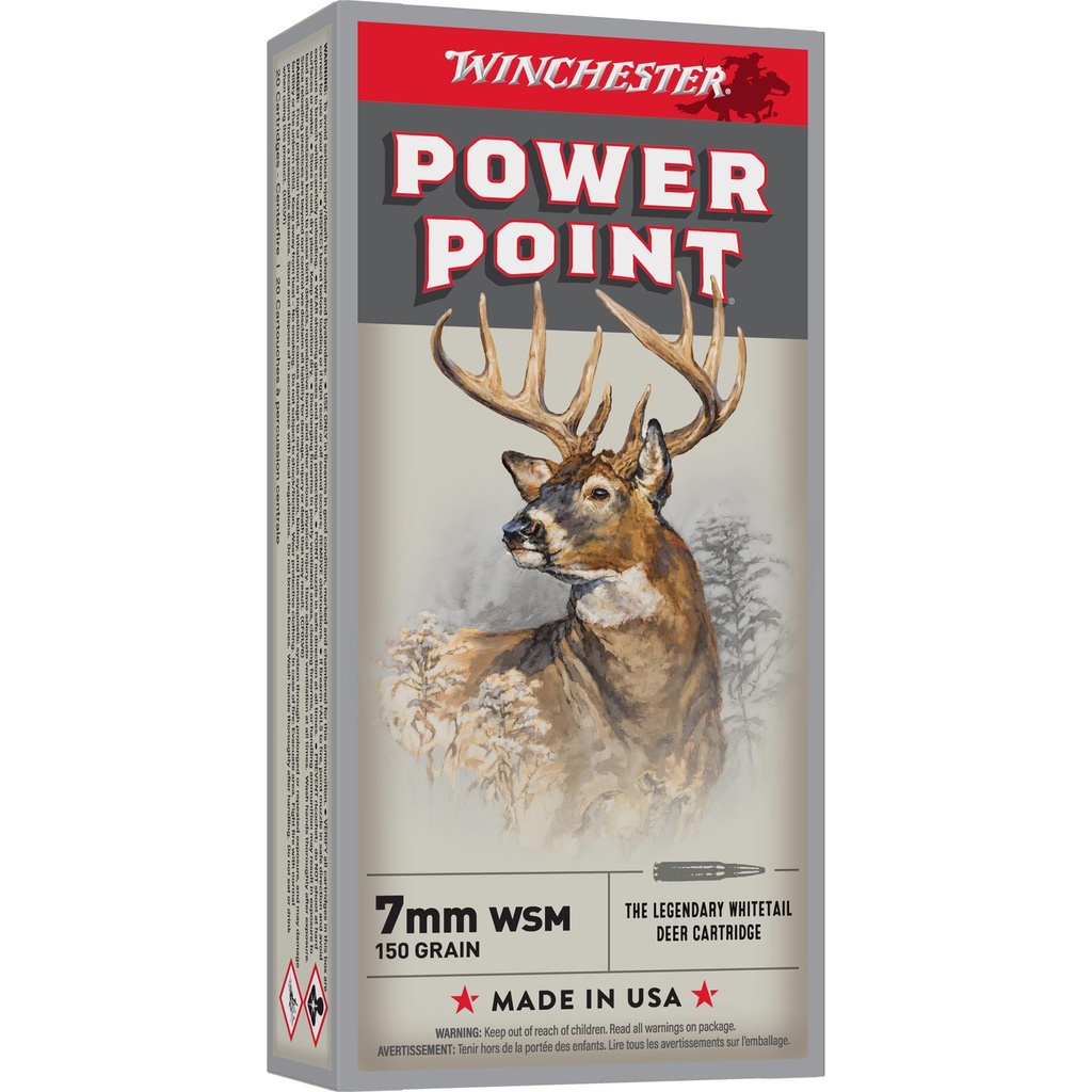 Winchester Ammunition Super-X 7MM WSM 150 Grain Power Point 20 Round Box 