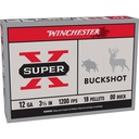 Winchester Ammunition Super-X 12 Gauge 3.5" 00 Buck Buckshot 18 Pellets 5 Round Box 