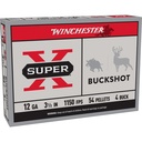 Winchester Ammunition SUPER X 12 Gauge 3.5" 4 Buck Buckshot 5 Round Box 
