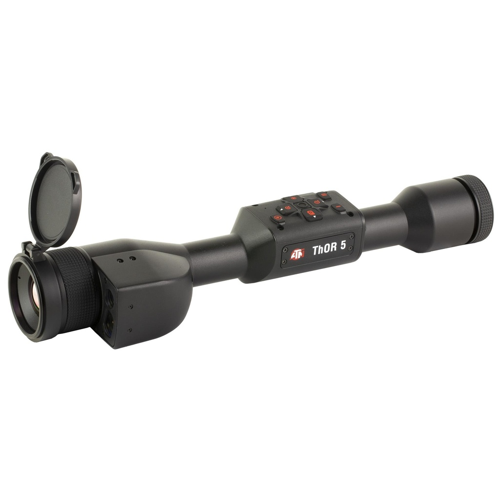 ATN Corp THOR 5 LRF Thermal Rifle Scope 3-24X35MM 30MM Main Tube 640x480 Sensor Resolution Multiple Reticles Matte Finish Black Integrated Laser Range Finder 