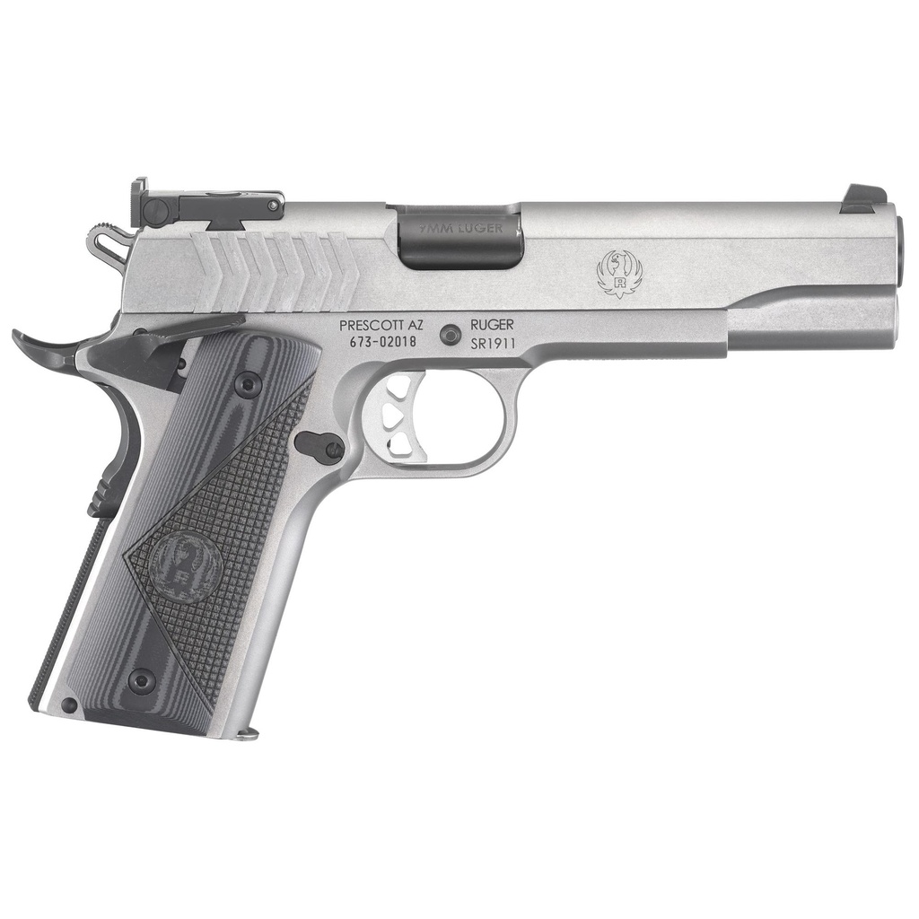 Ruger SR 1911 Target 9MM 5" Barrel 9Rds Silver 