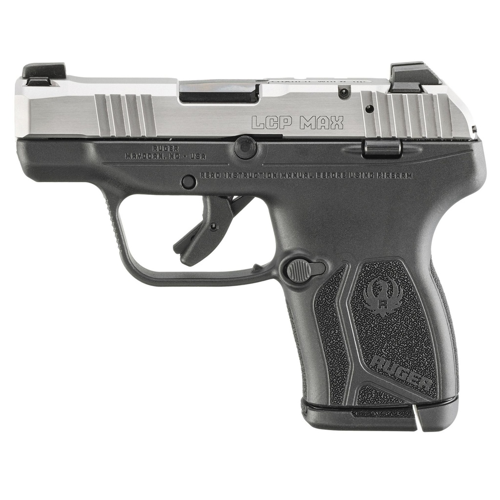 Ruger LCP MAX DA 380 ACP 2.8" Silver 10Rds Black