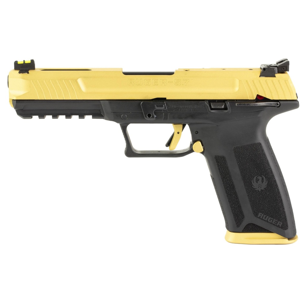 Ruger 57 TALO Edition DA 5.7X28MM 4.94" Barrel 20Rds 2Mags Gold and Black