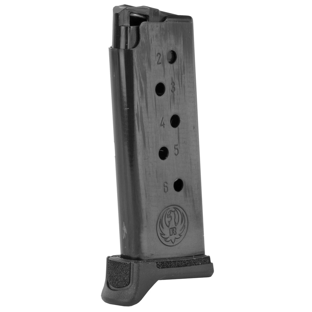 Ruger Magazine 380ACP 6Rds Fits Ruger LCP II with Extended Floor Plate Steel Blued Finish 