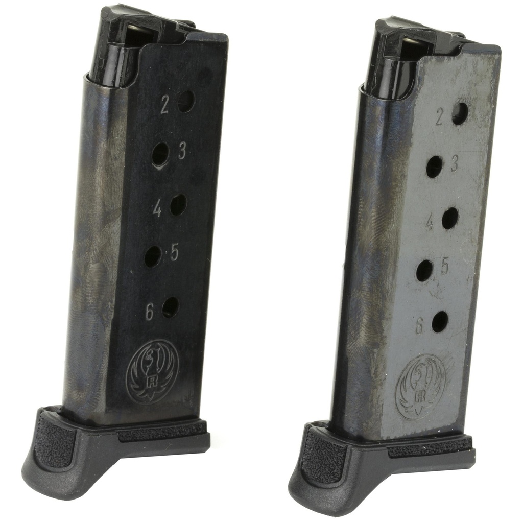 Ruger Magazine 380ACP 6Rds Fits Ruger LCP II 2 Pack Steel Black 