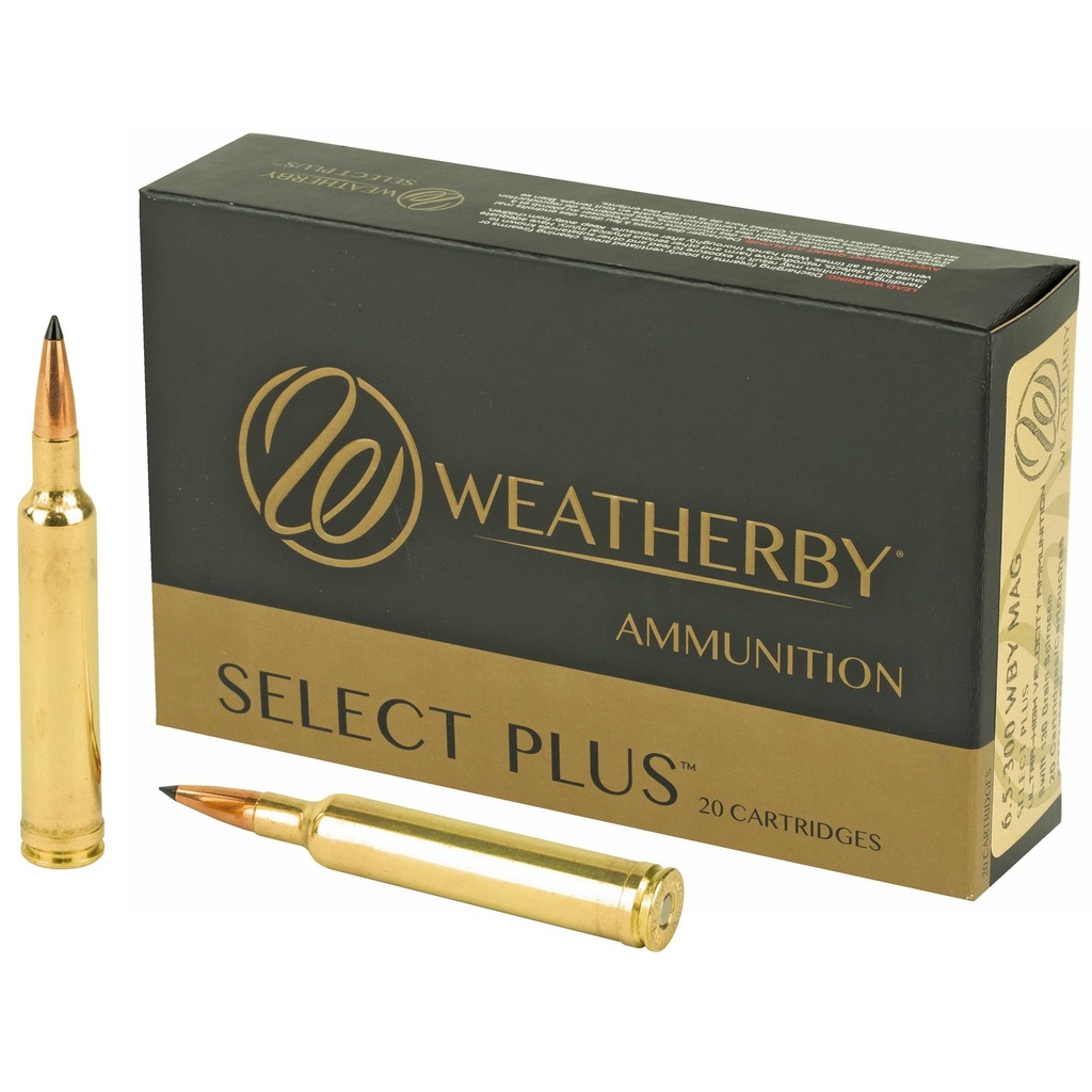 Weatherby Select Plus 6.5-300 Weatherby Magnum 130 Grain Swift Scirocco 20 Round Box 