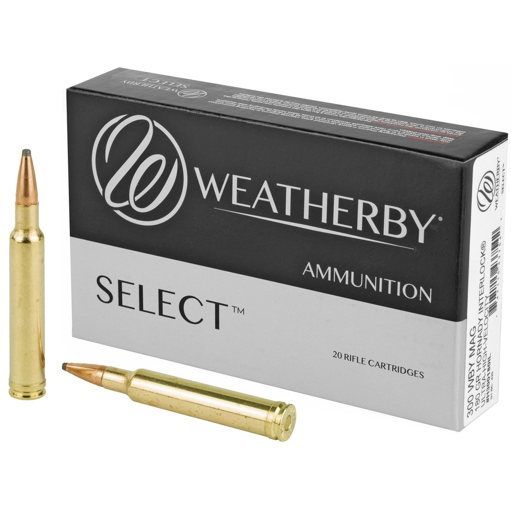 Weatherby Select Ammunition 300 Weatherby 180 Grain Interlock 20 Round Box 